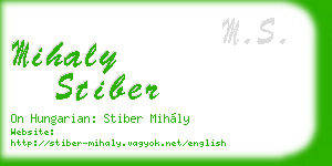 mihaly stiber business card